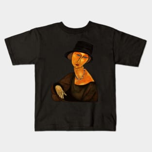 Woman in black hat Kids T-Shirt